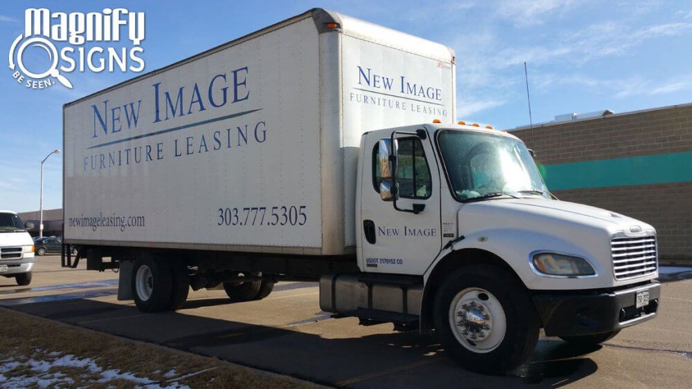 Furniture Leasing Company Adds Truck Lettering to Box Trucks in Denver