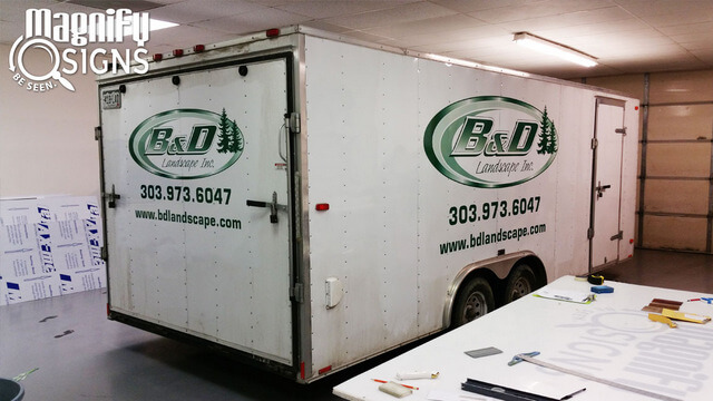 Contractor trailer and truck lettering Denver