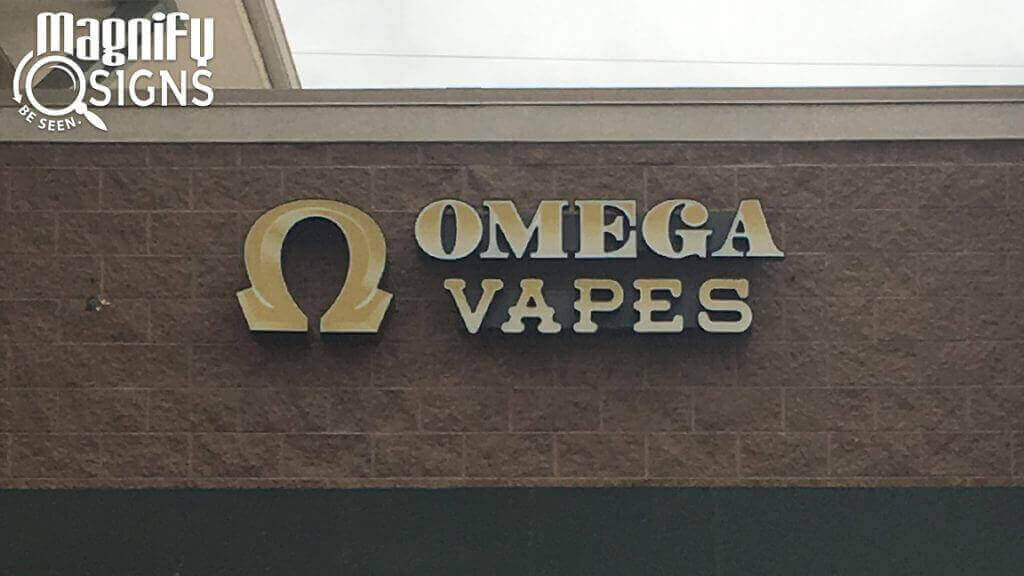 Channel Letters Sign and Logo Box for Omega Vapes