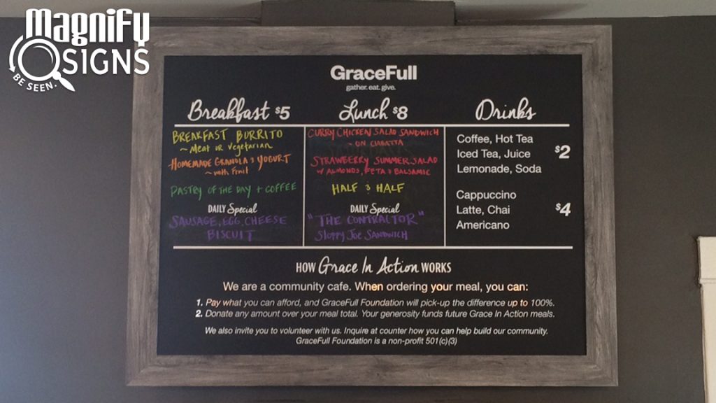 Custom Cut Vinyl Sign for GraceFull Cafe in Littleton, CO