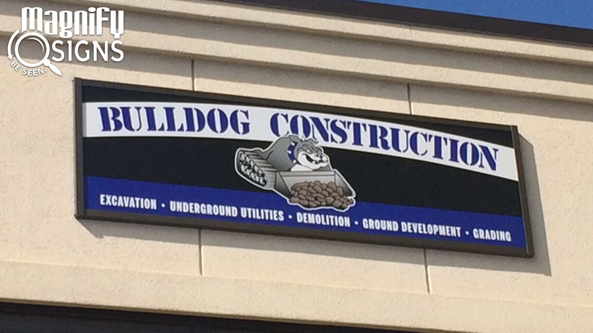 Wide Format Print mounted on AluPanel in Sign Frame for Bulldog Construction in Centennial, CO