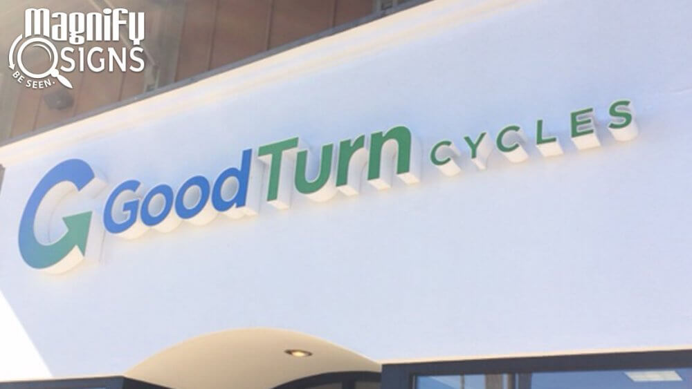 Custom Channel Letters and Logo for Good Turn Cycles in Littleton, CO