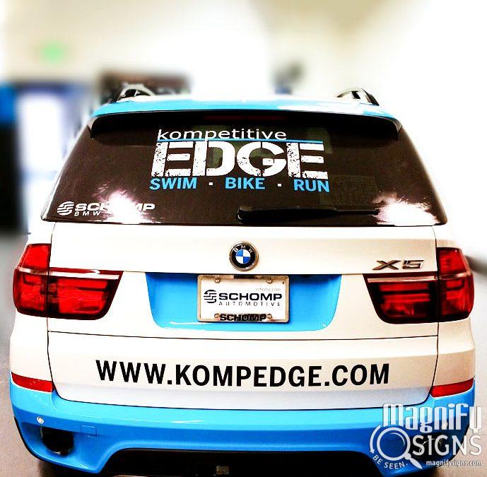 It’s BMW X5 Partial Car Wraps for KompetitiveEdge of Sheridan CO!