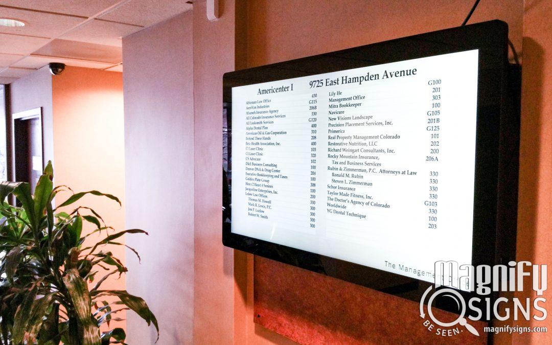 Interior Digital Signs in Hotel Lobby & Reception Area