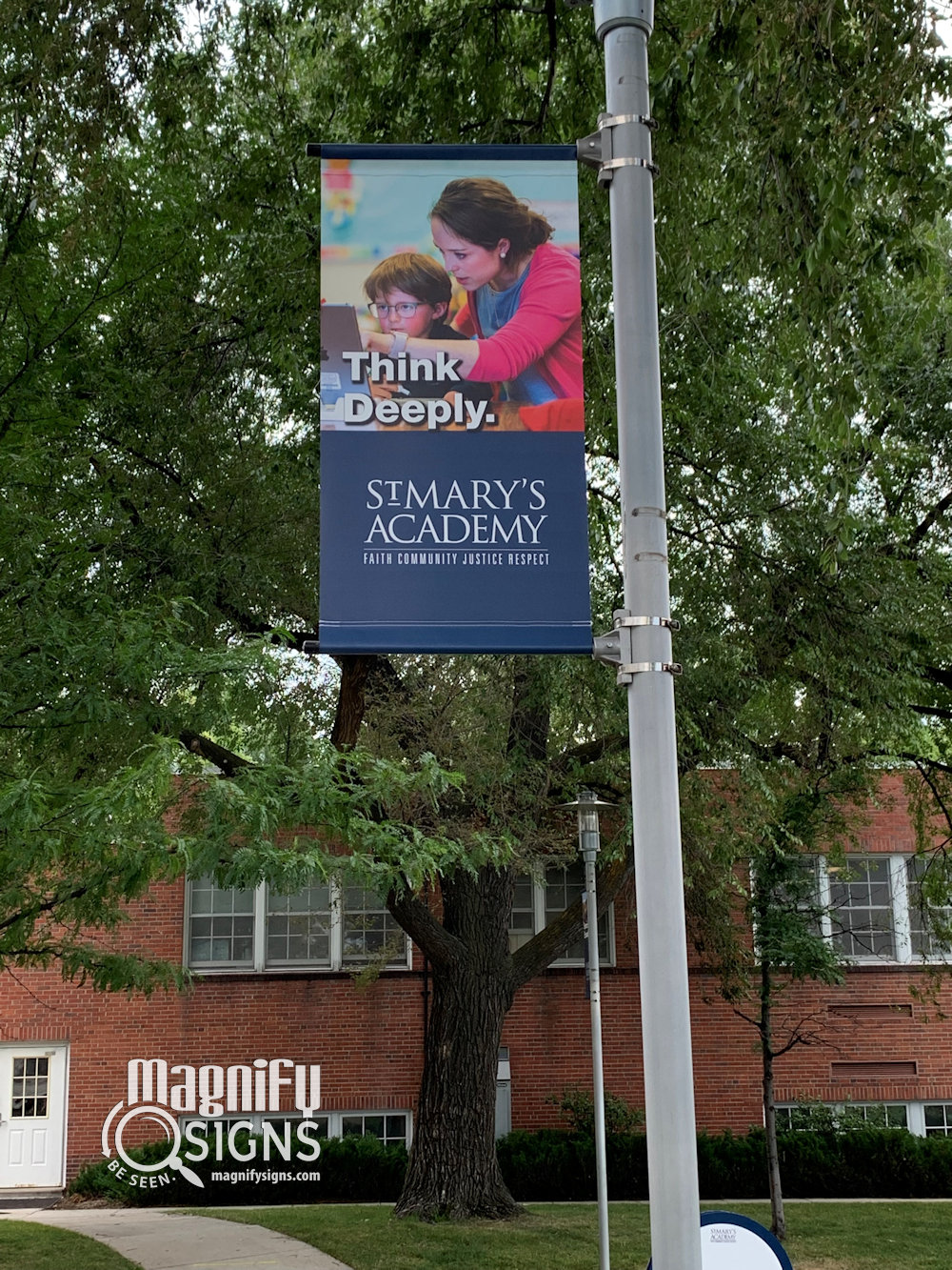 St. Mary's Pole banner vinyl outdoor sign | MagSigns: expert signage services