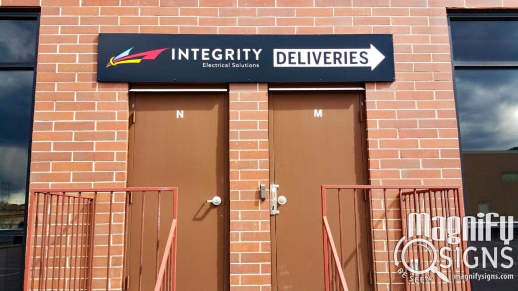 Way finding signs for directions on premises